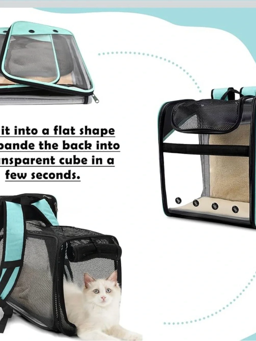 GAPZER Cat Backpack Carrier, Expandable Pet Carrier Backpack for Cats and Dogs